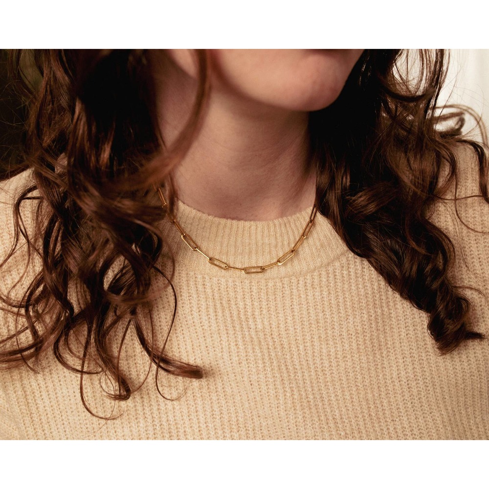 Remi 14k Gold Plated Over Stainless Steel Paperclip Necklace